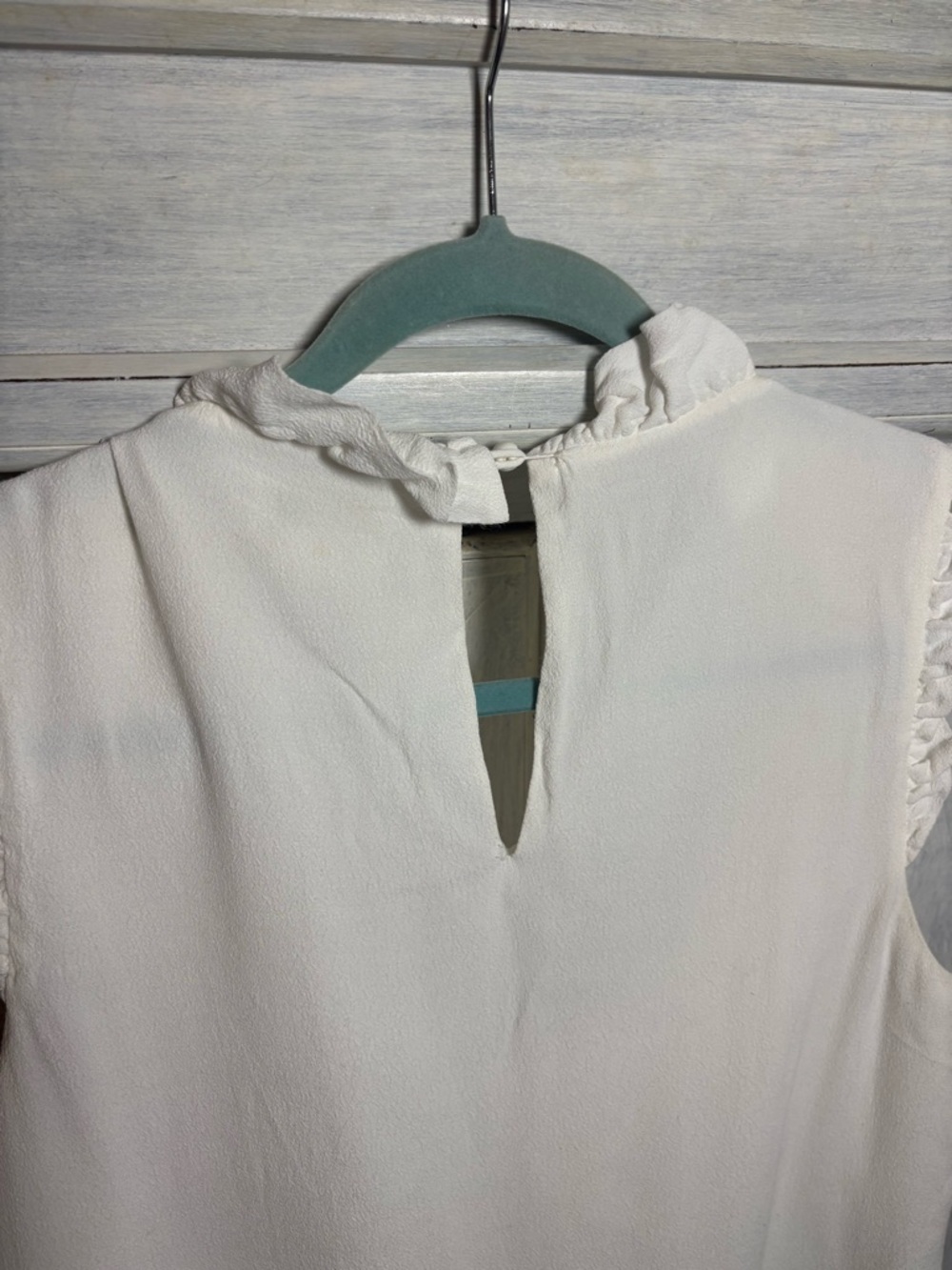 Kate Spade White Ruffle Sleeveless Blouse Preppy Twee Neutral Office - Picture 6 of 6